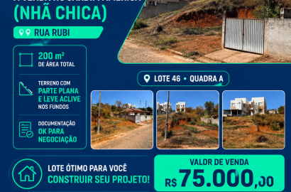 Lote de 200 m² para venda em Carmo de Minas - MG