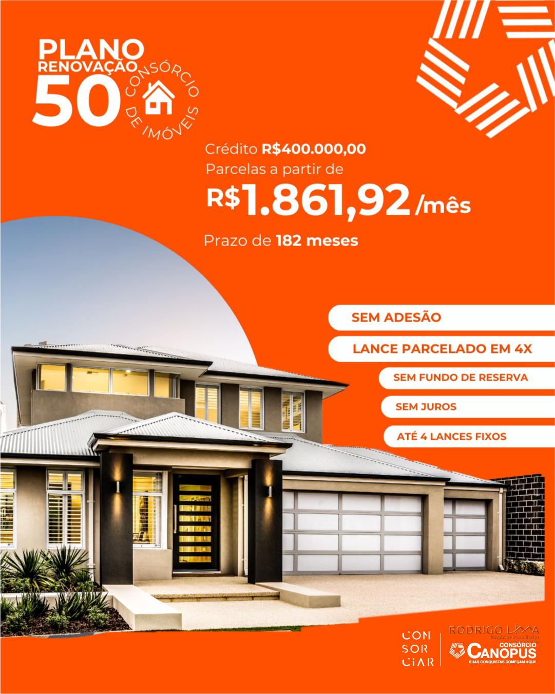 Consórcio imobiliário com parcela a partir de R$ 1.861,92